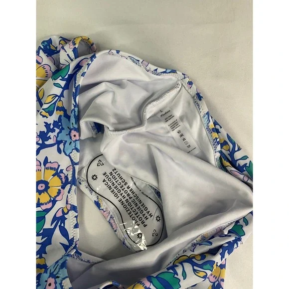 Fashion Royal Blue Twist Front High Waisted Floral Bikini Set NWT Large - Picture 3 of 5